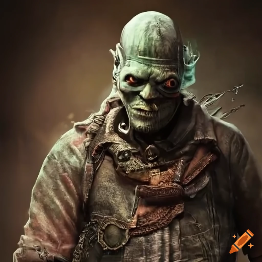 image of a super mutant in Dickensian clothes