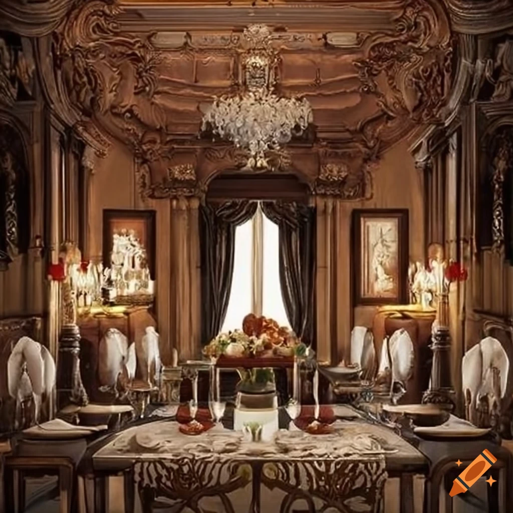 elegant dining room with set table
