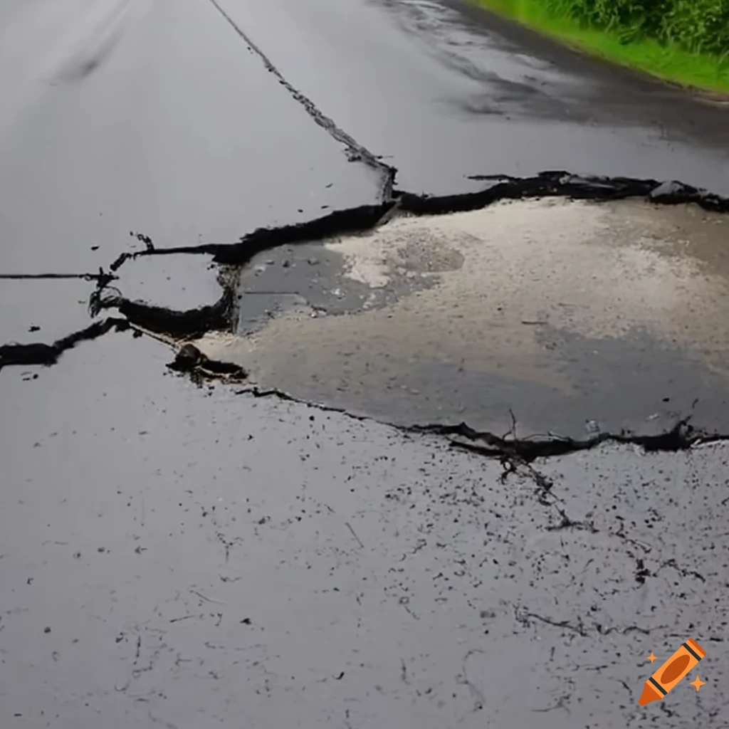 road with potholes under the sun