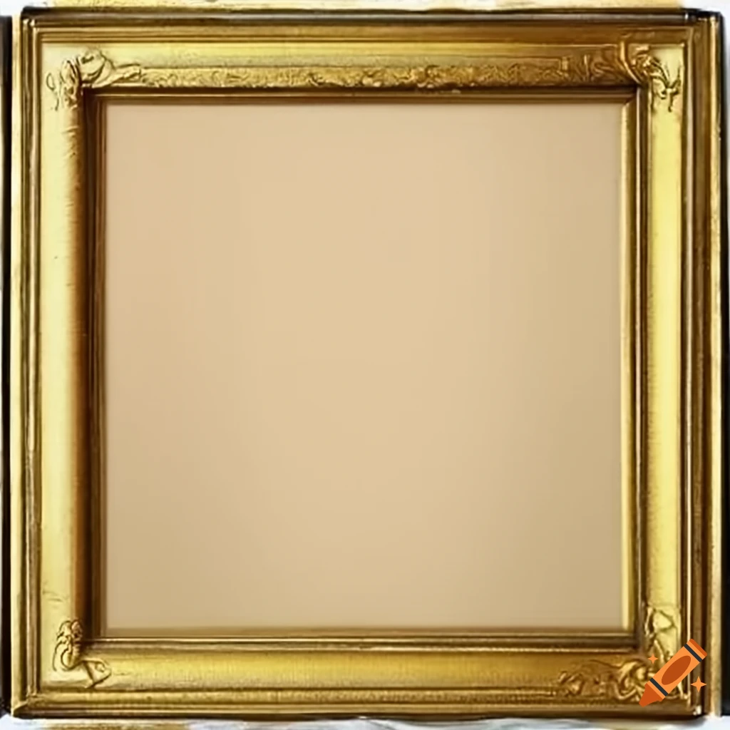 square vintage gold frame