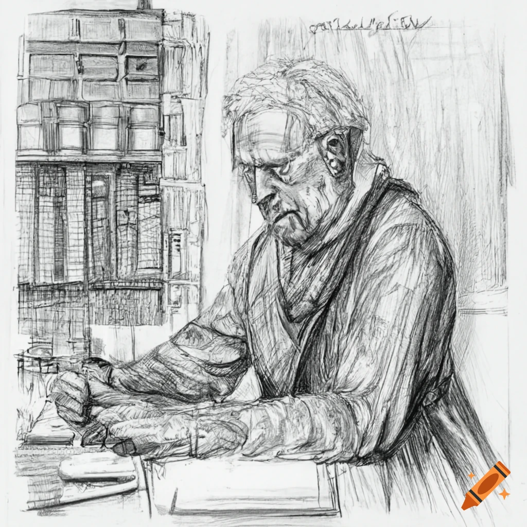 inventor working in his workshop