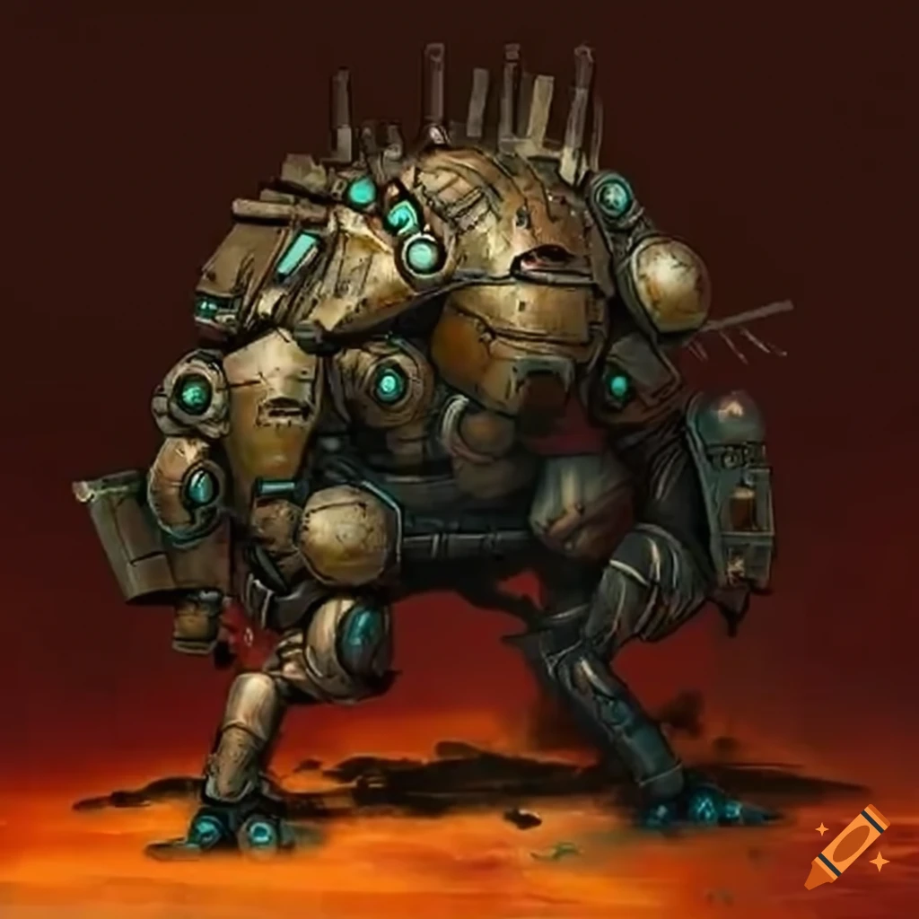 Tribal Cyborg Warrior in a dieselpunk sci-fi setting