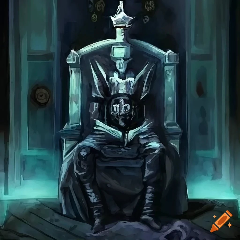 image of a powerful king with a silver crown and a great sword