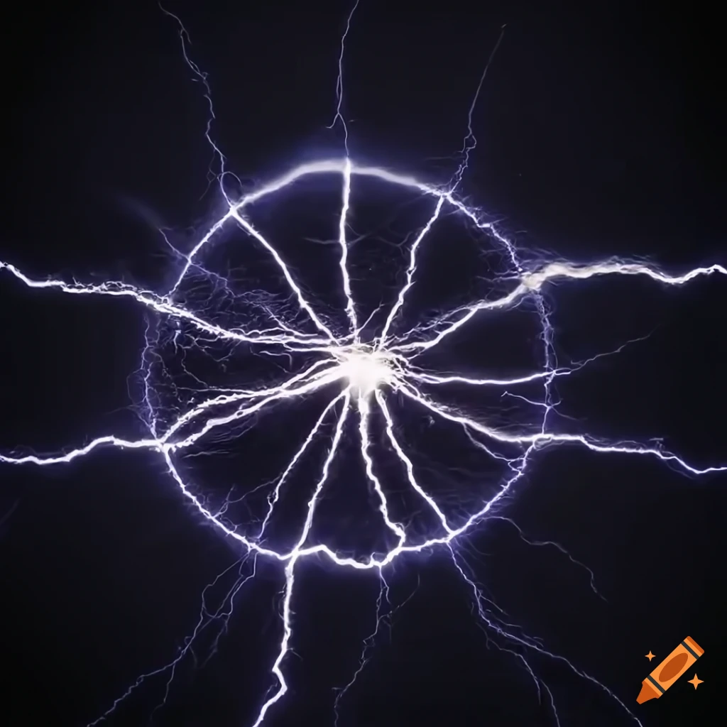 black background with circle lightning design