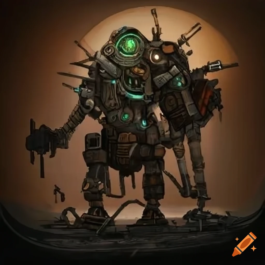 Tribal Cyborg Warrior in a dieselpunk sci-fi setting