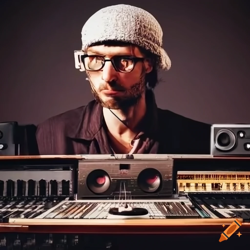 Tanel Paliale, sound artist in recording studio