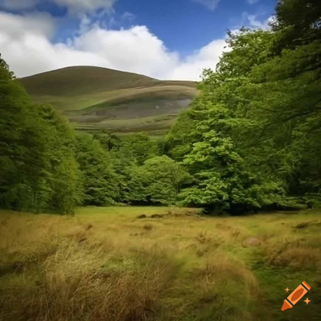 scenic landscape of Ettrick Forest in Selkirkshire, Scotland