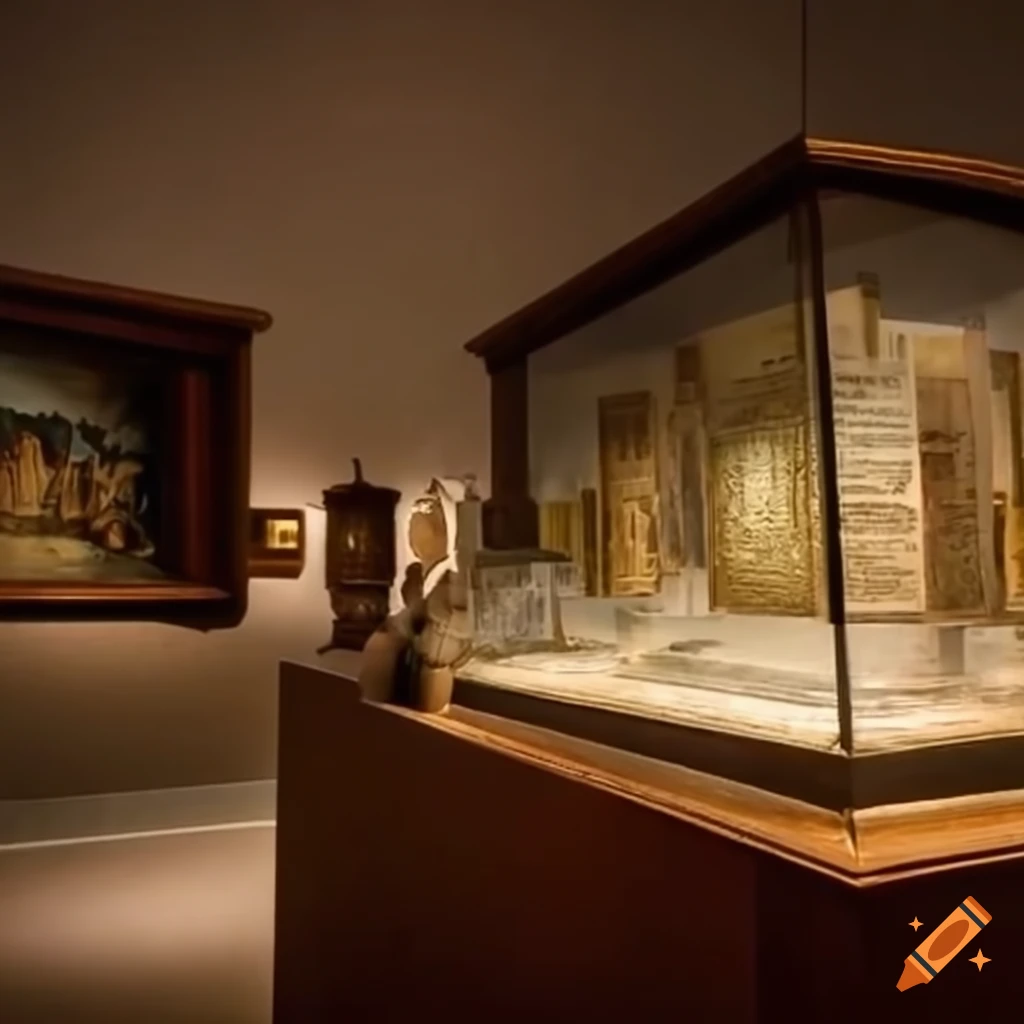 ancient manuscript on display at a museum