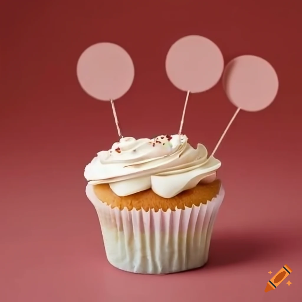 cupcake with cupcake topper mockup