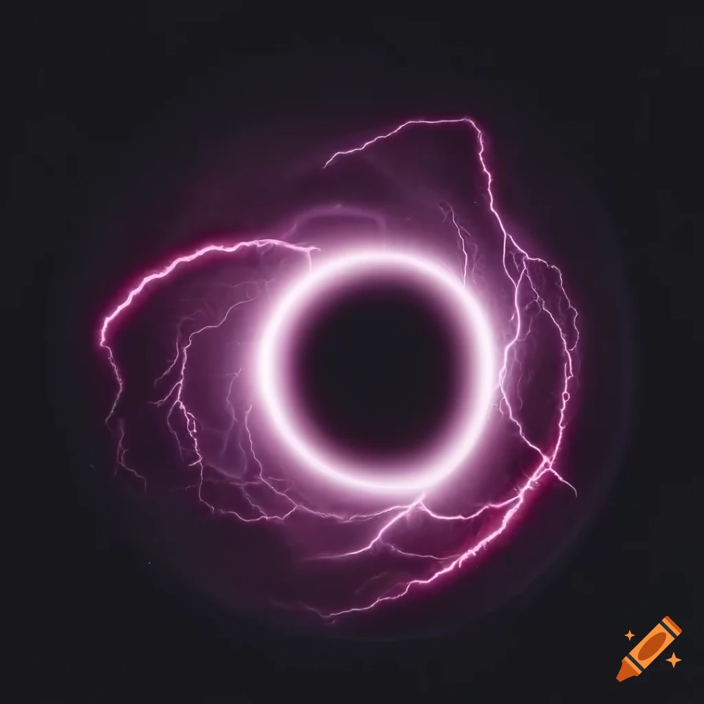 black background with circle lightning design