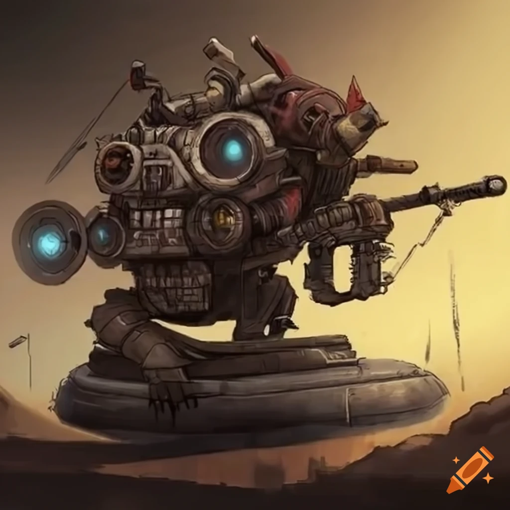 image of a tribal cyborg warrior in dieselpunk style