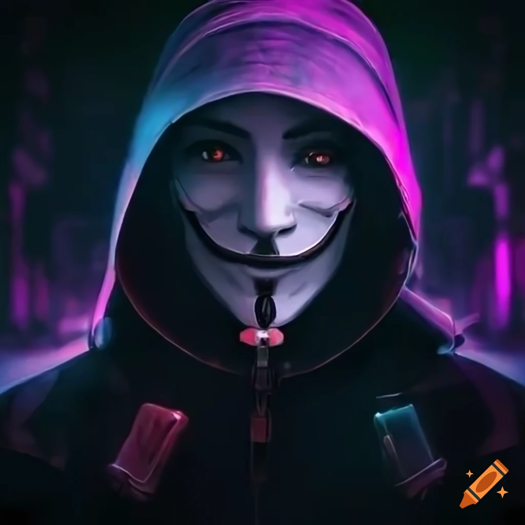 4k image of a male hacker with a laptop