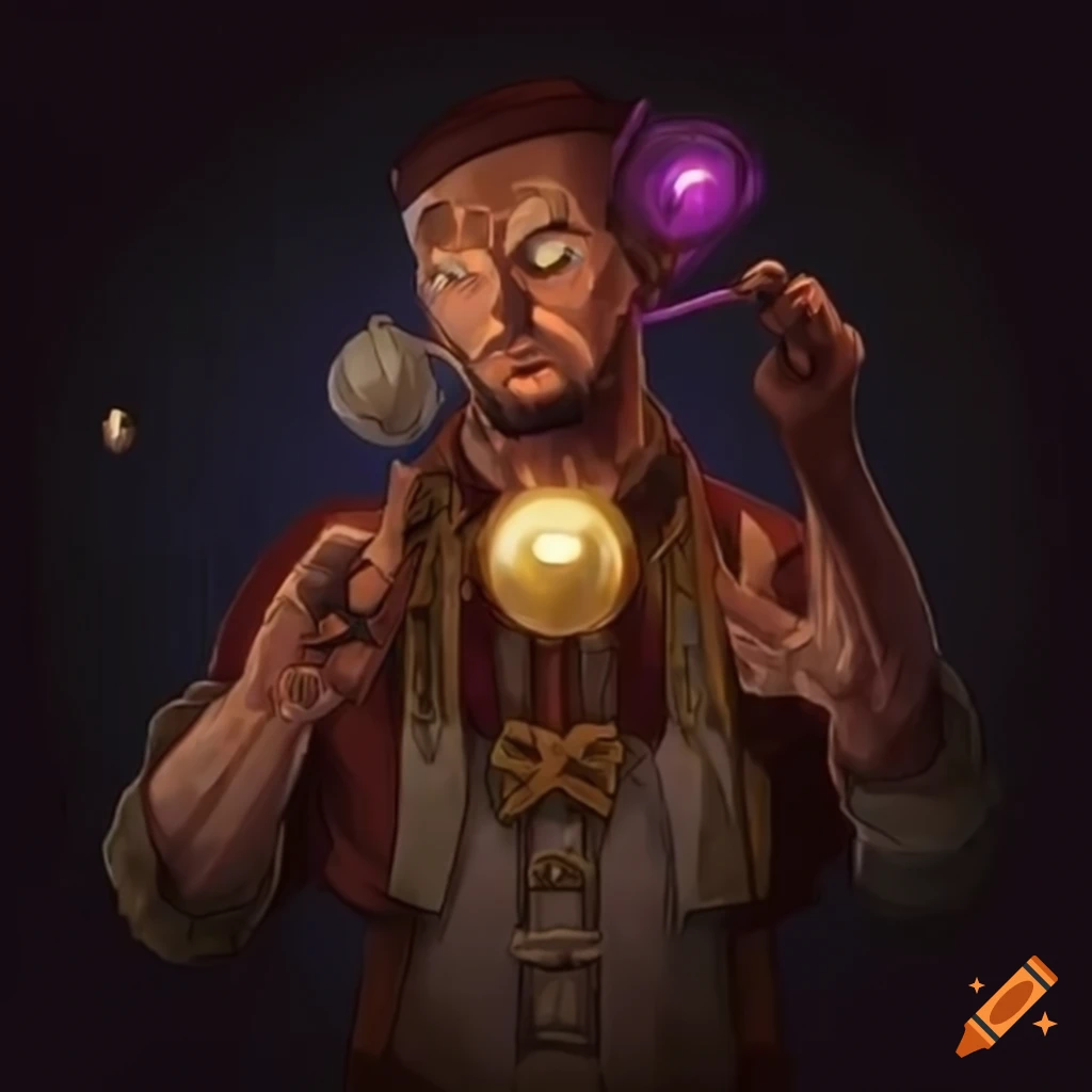 man in a fighting pose as an alchemist