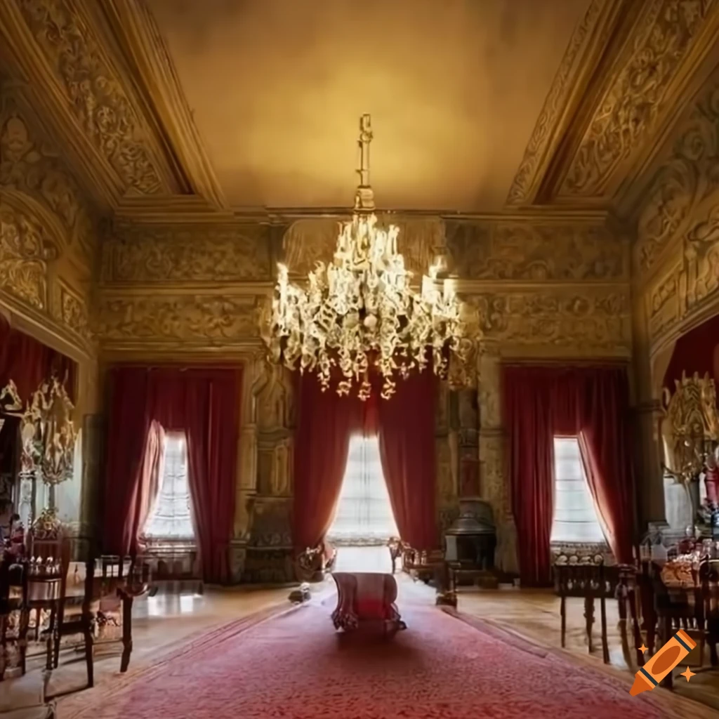 bright dining room in a castle