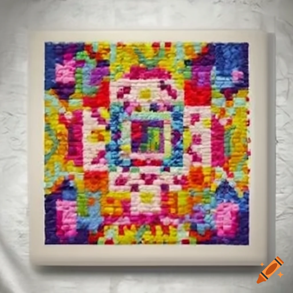 vibrant cross-stitch quilt design