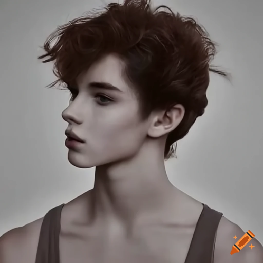 portrait of a young athletic man with dark brown hair
