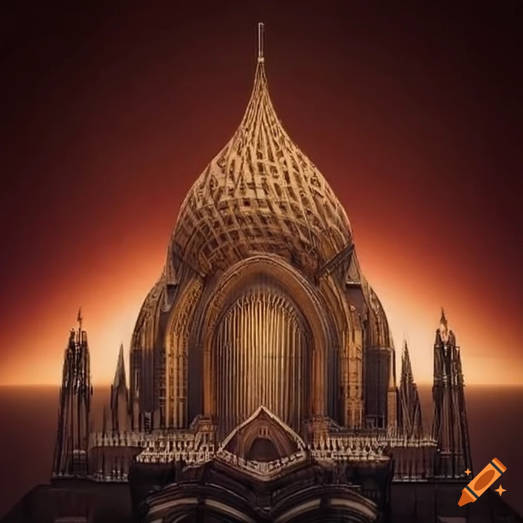 intricate skyscraper with onion dome spires