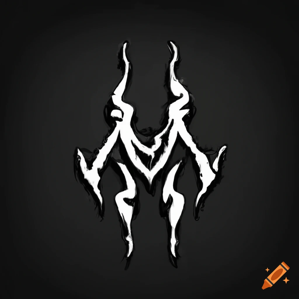 Evilution logo for a rock band in black and white