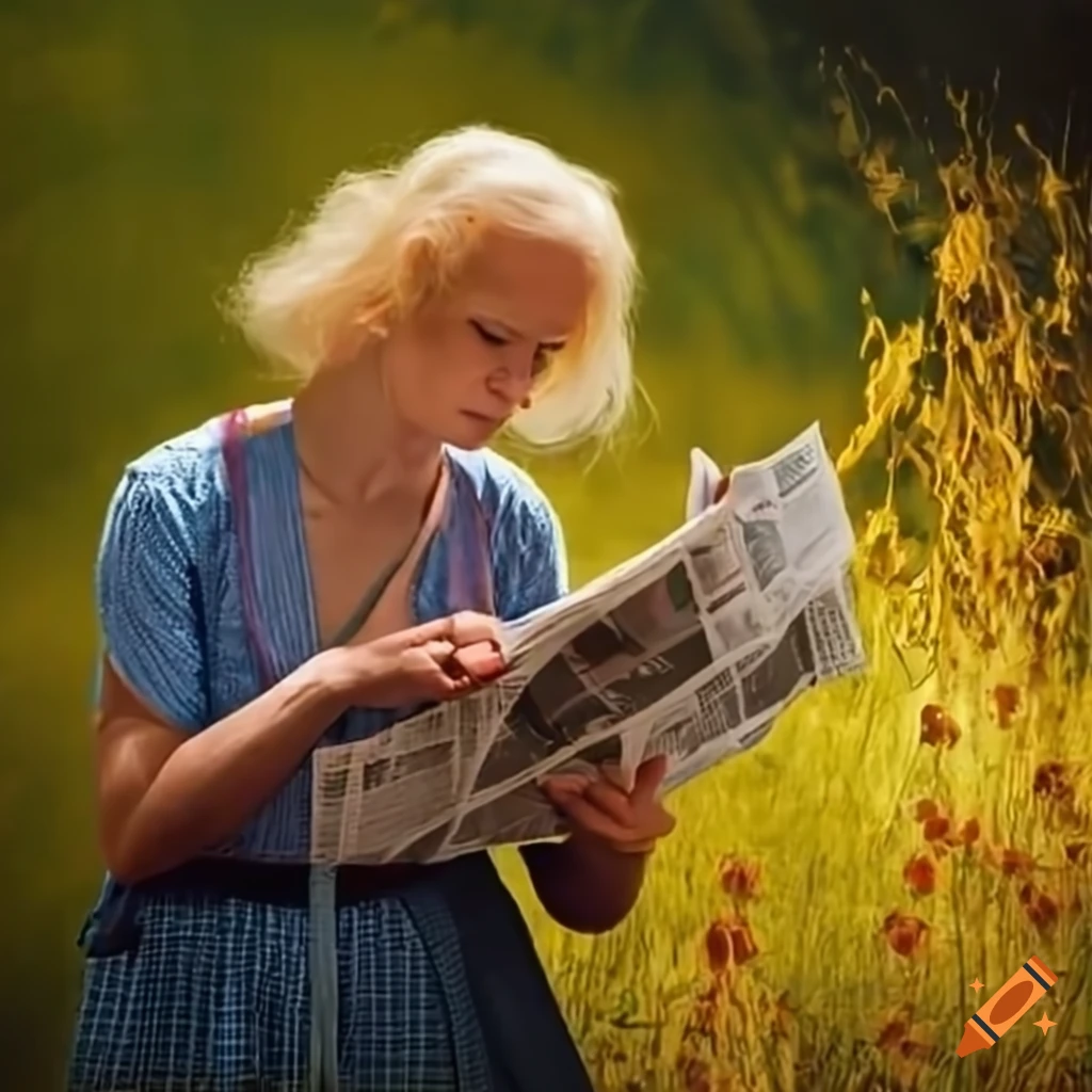 person reading a newspaper in a summer day