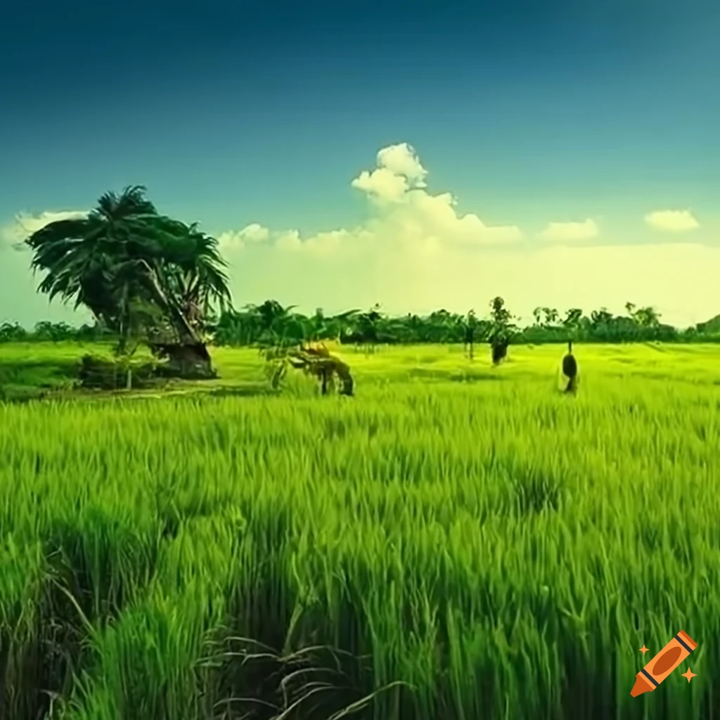 picture of a farmer working in a paddy field
