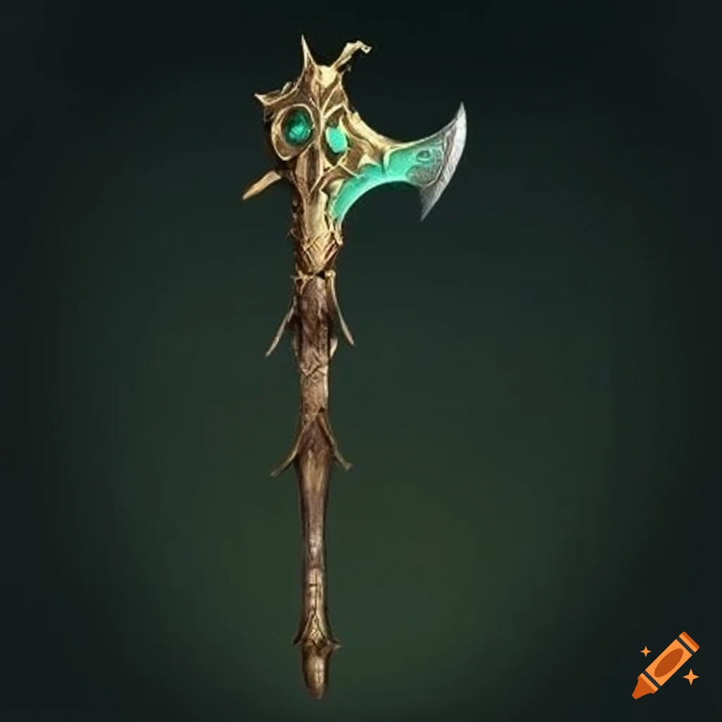 fantasy grass halberd