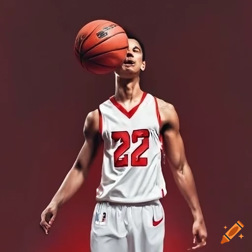 yearbook photo of a Wildcats basketball player in red and white jersey