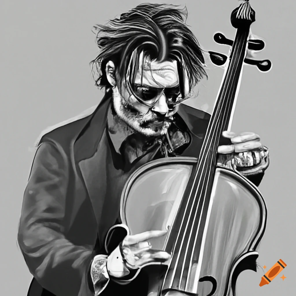 Johnny Depp playing the cello