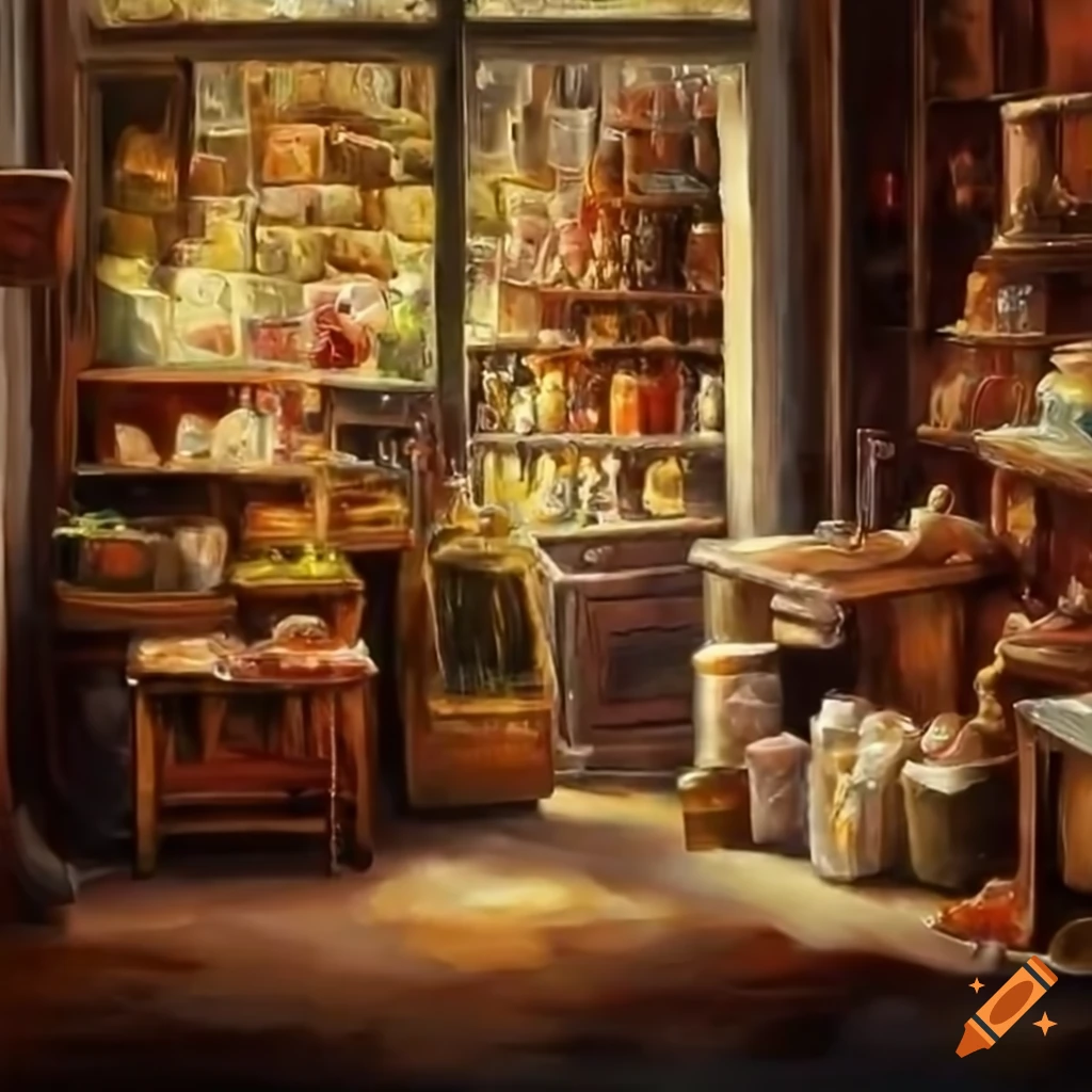 artistic interior of a shop