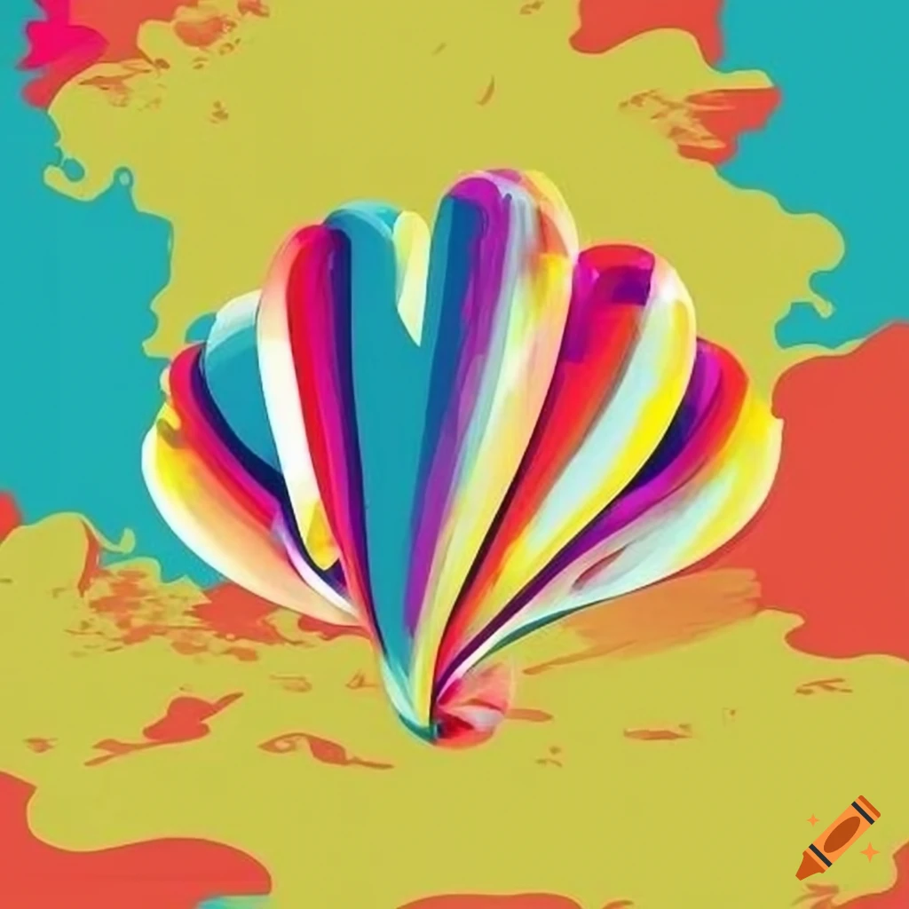 Woodstock-style rainbow logo for a graphic arts and crafts company