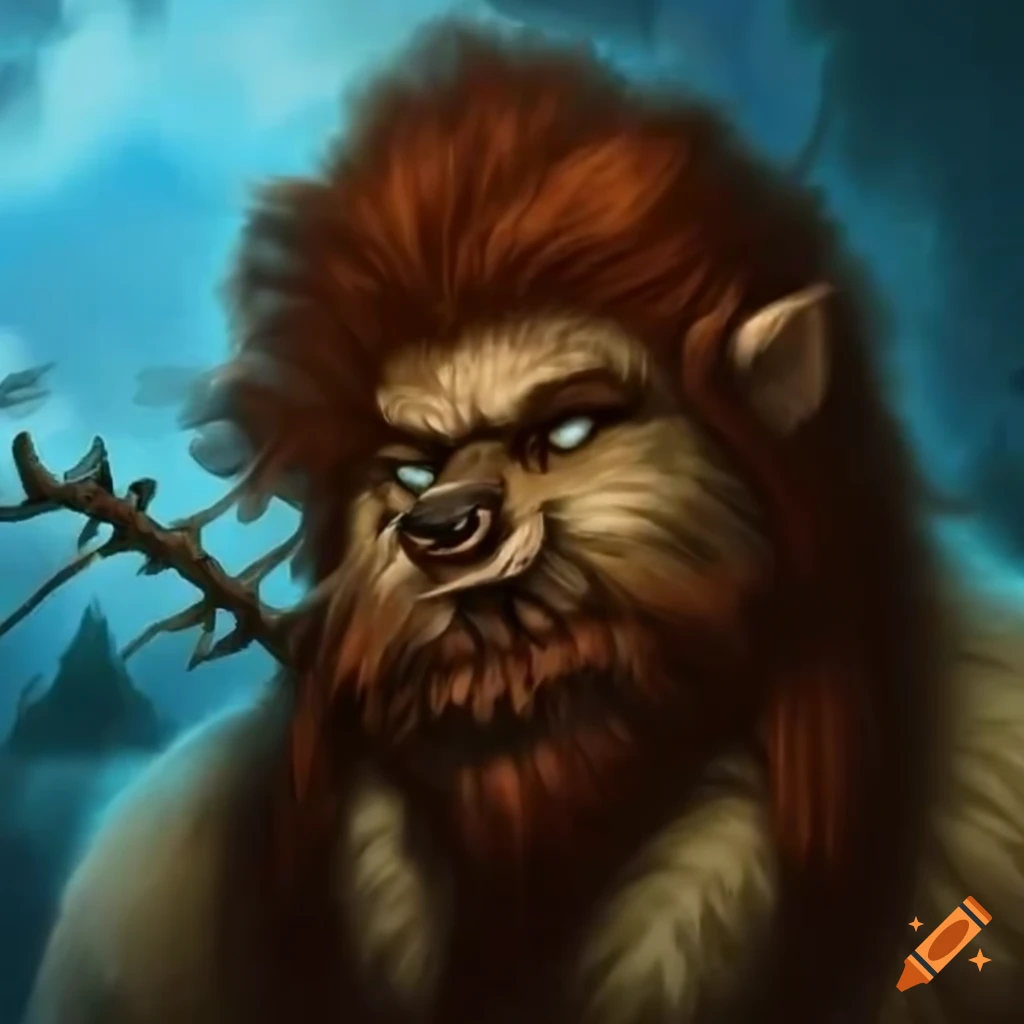 artwork of a dwarf druid transforming into a wolf