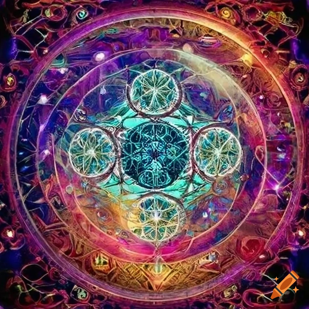 sacred geometry map with spiritual symbols