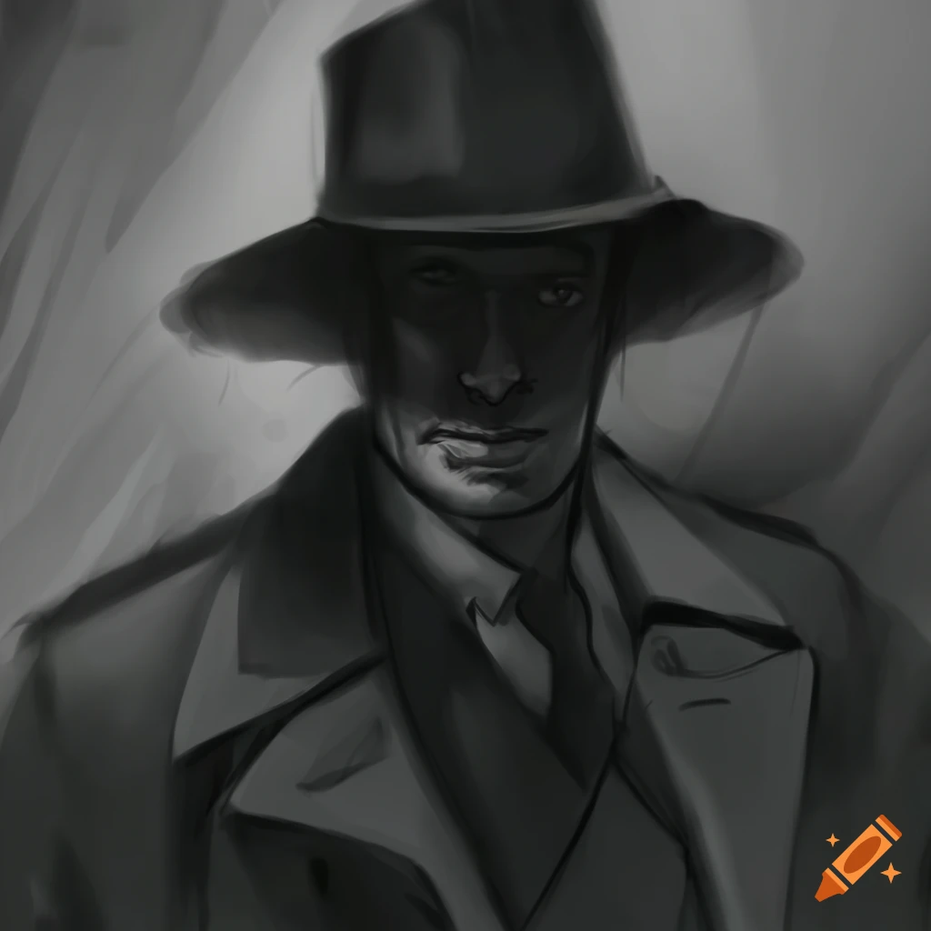 mysterious man in a trench coat and fedora