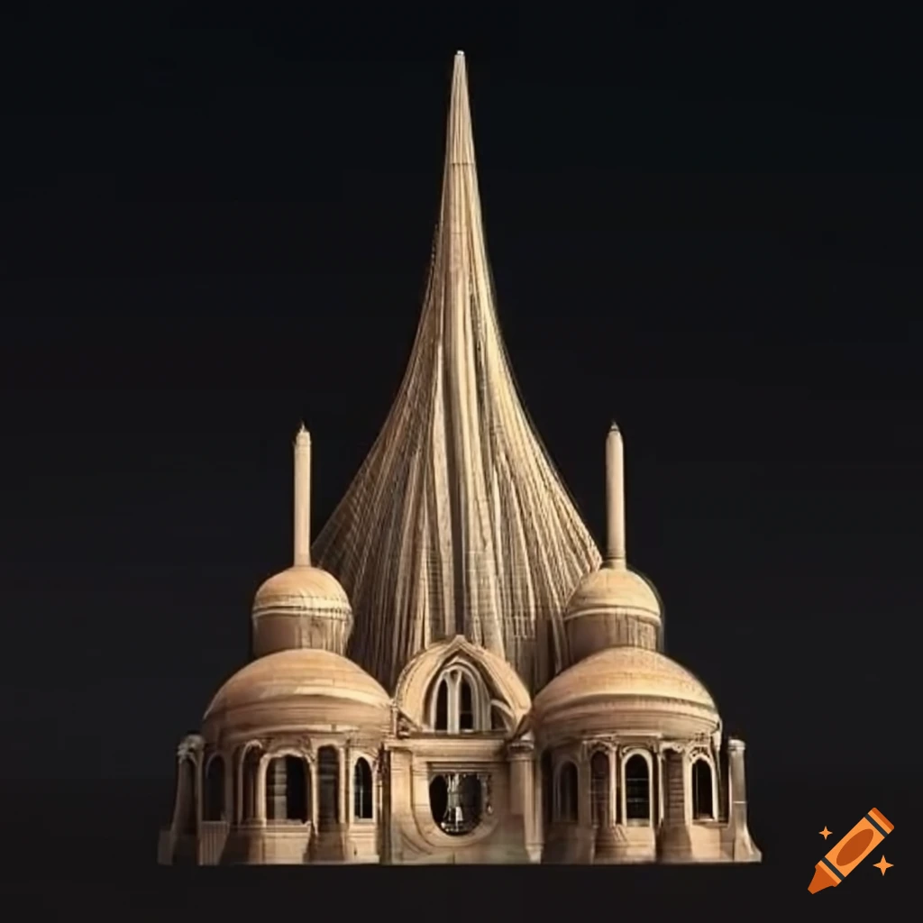 intricate skyscraper with onion dome tipped spires
