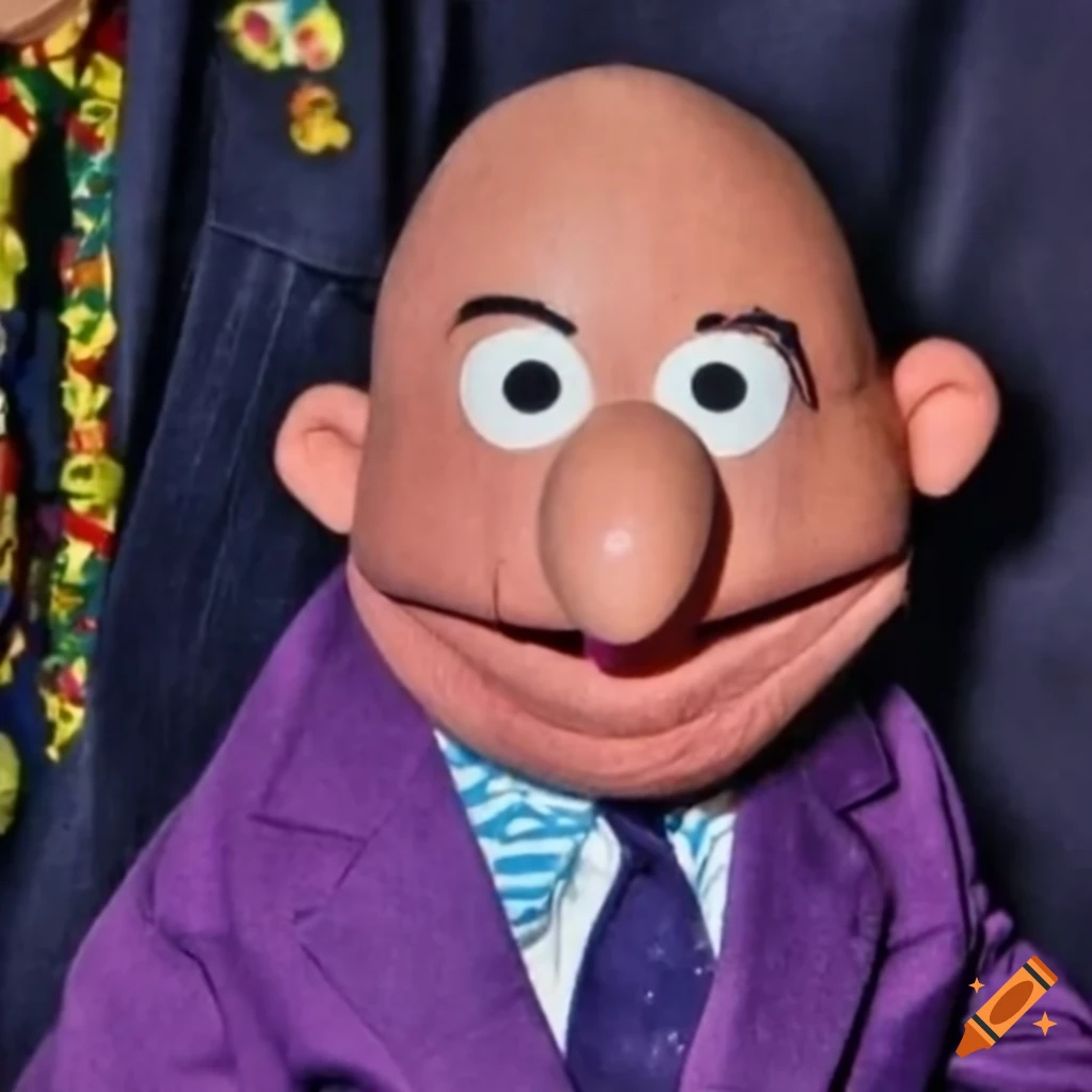 whimsical stitched-up town backdrop for muppet TV show