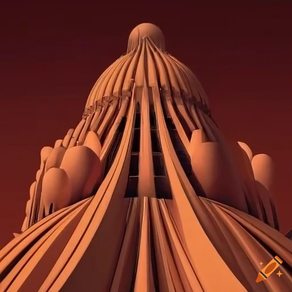art deco skyscraper with onion dome tipped spires