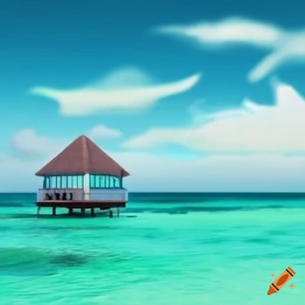 digital art of Maldives paradise