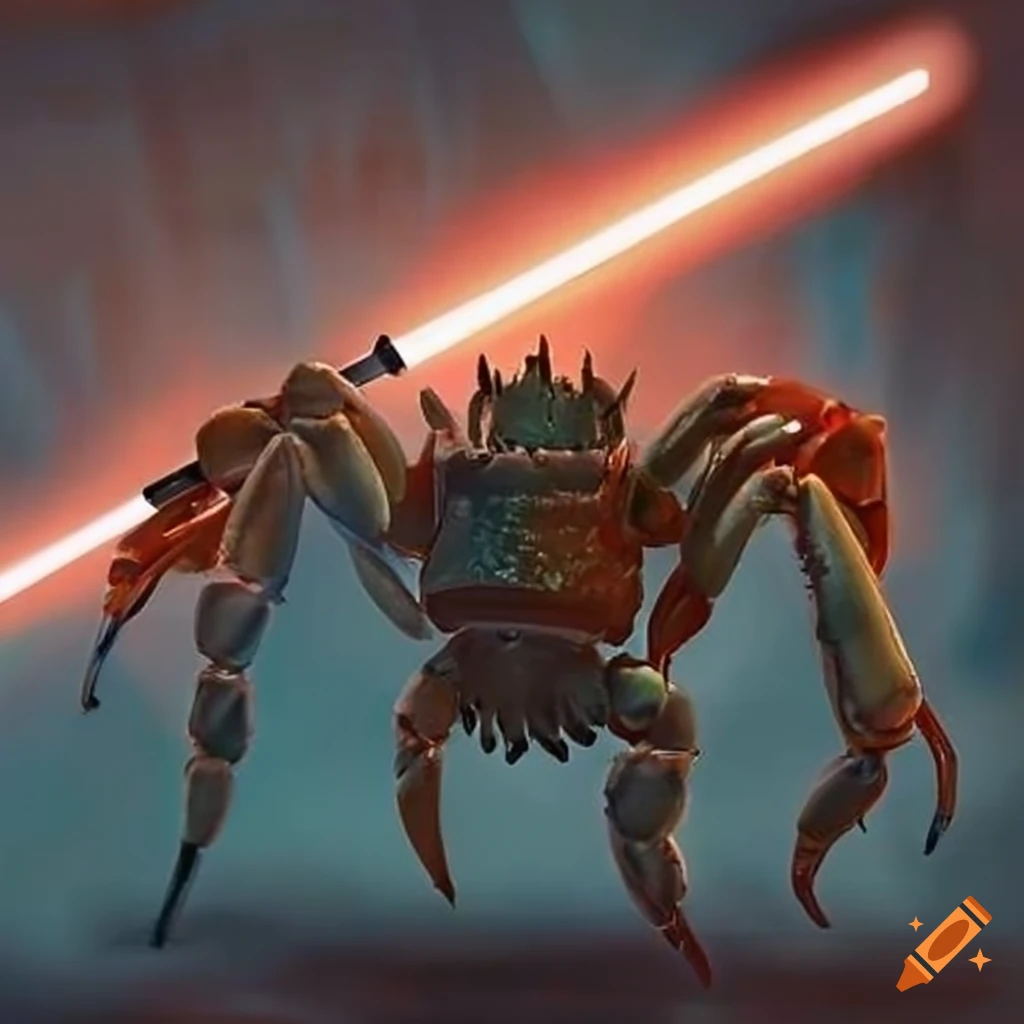 image of a crab wielding lightsabers