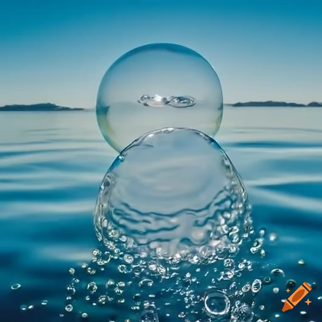 bubbles floating over a lake
