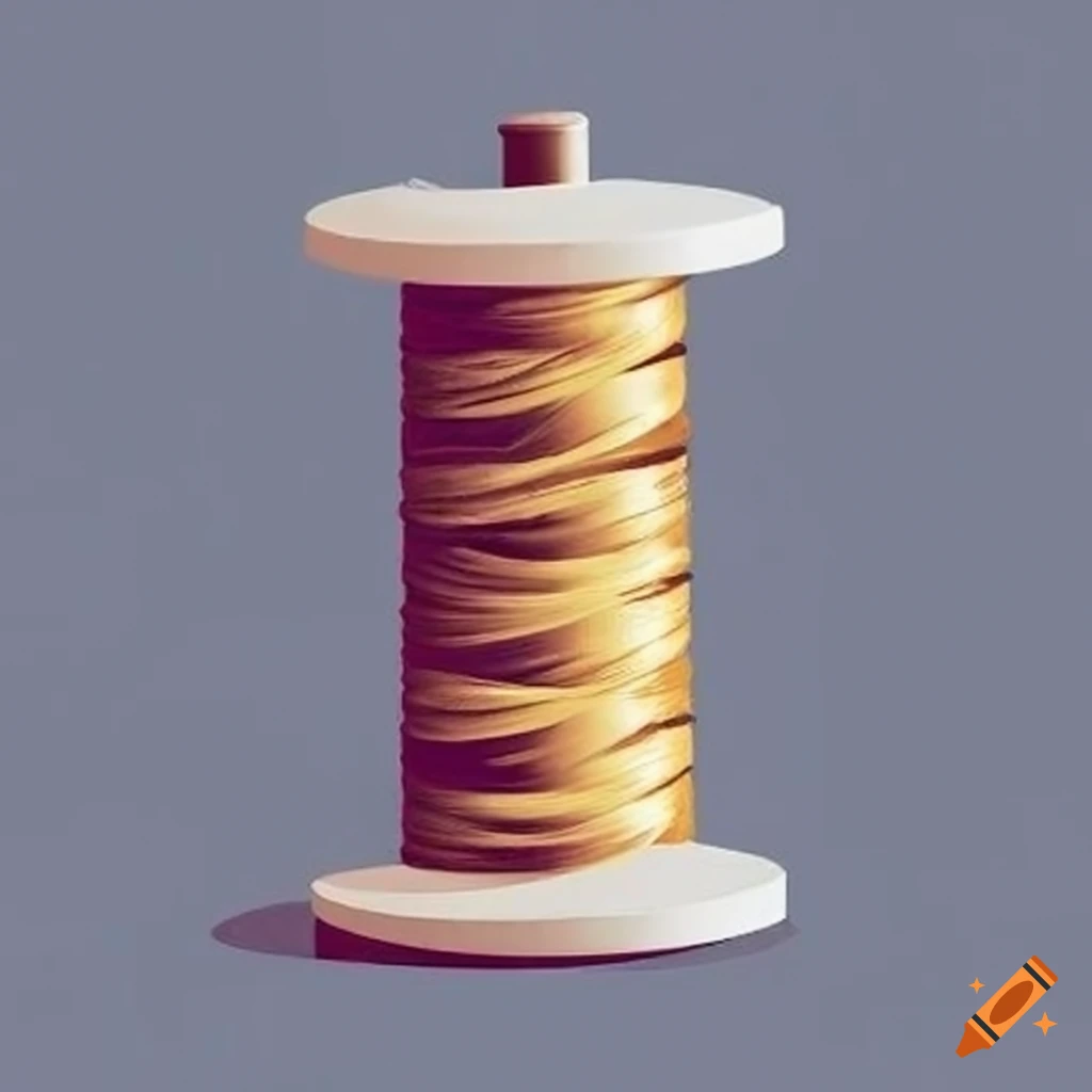 logo design with crossed spool and brush