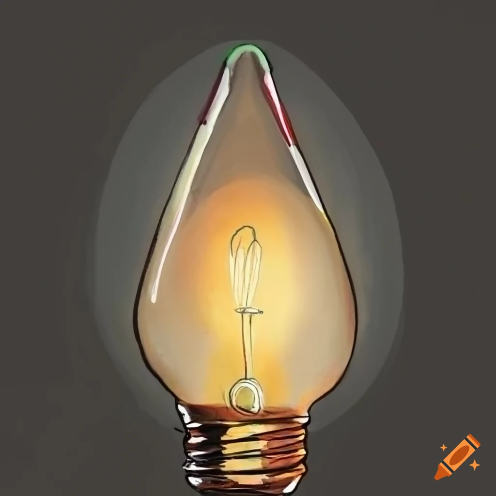 Premium Vector | Doodle sticker with a picture of a simple light bulb