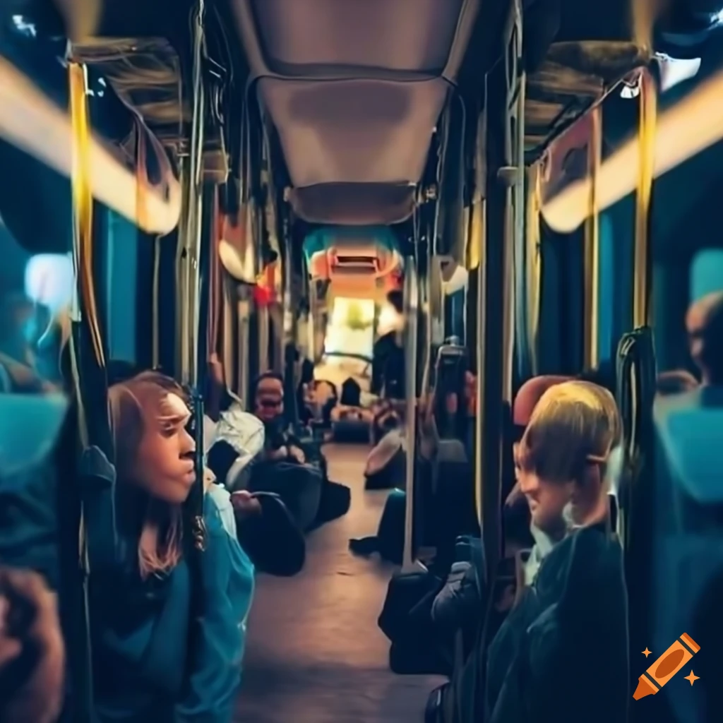 people wearing headphones on a bus