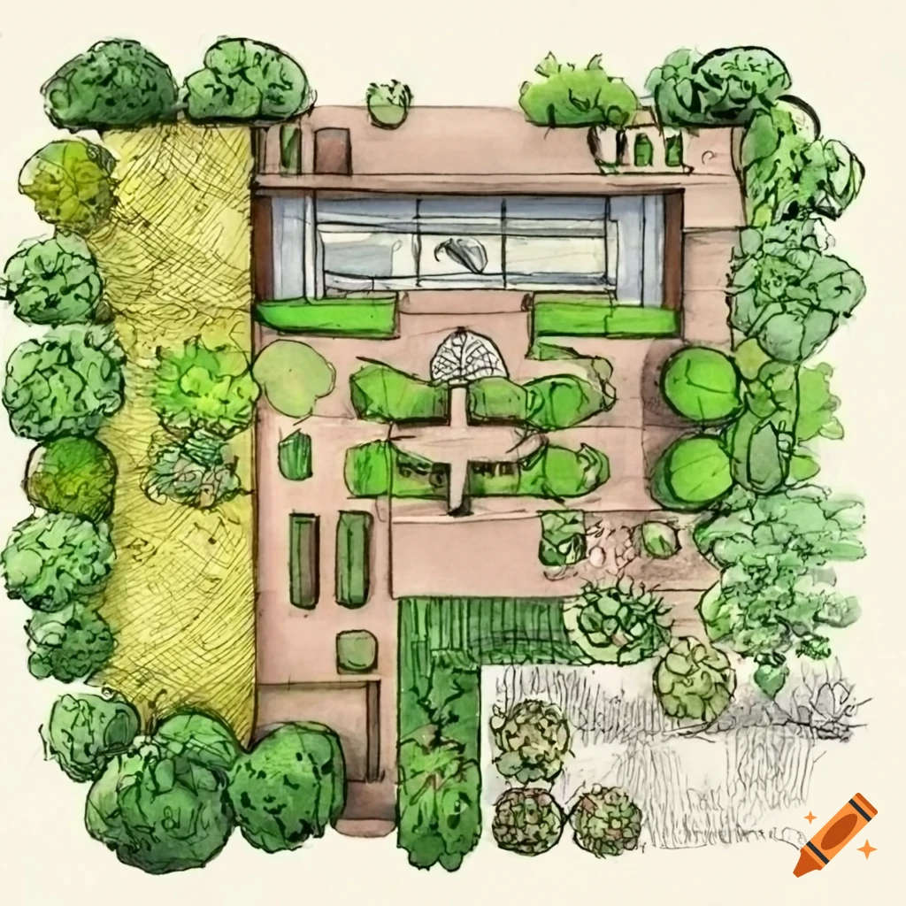 sketch of a garden plan