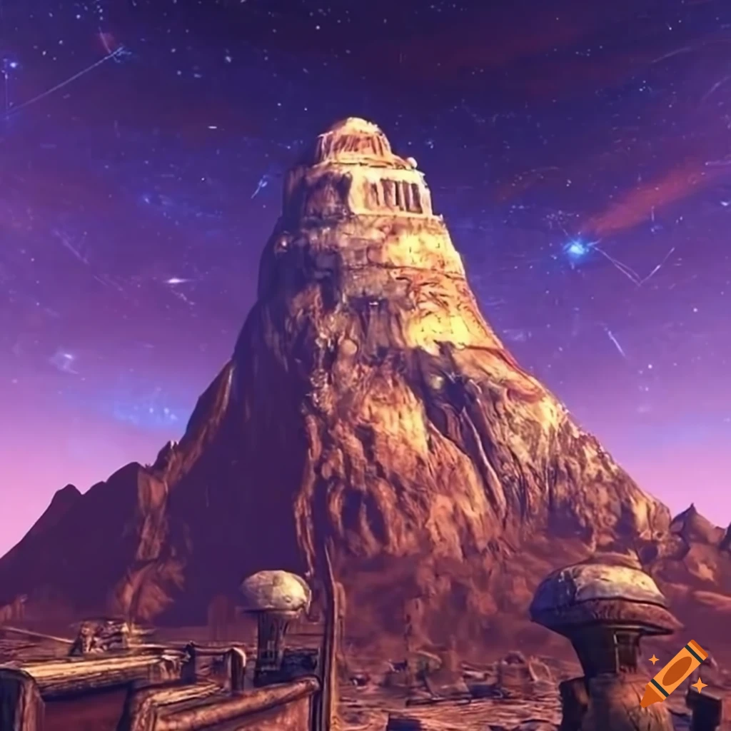 night sky with stars above Big Mountain in Fallout New Vegas