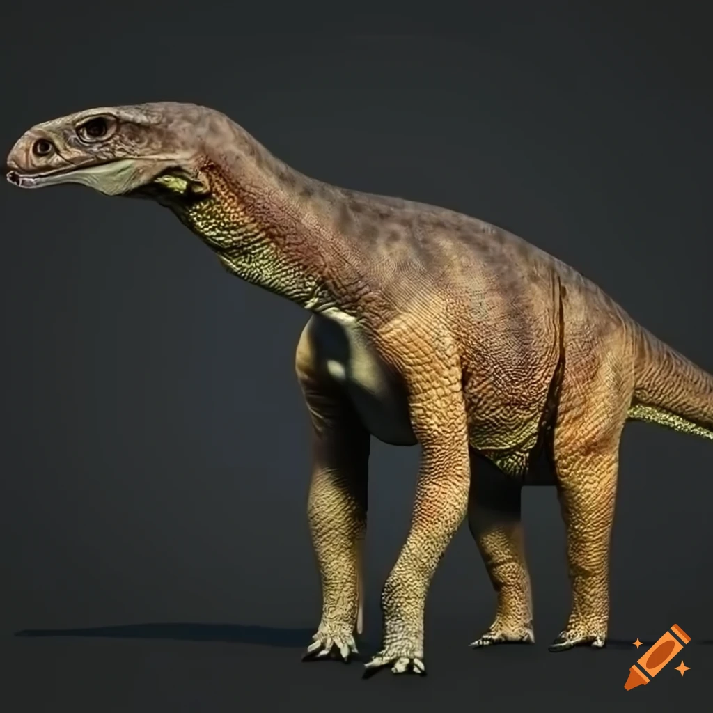 scientific illustration of Iguanodon bernissartensis dinosaur