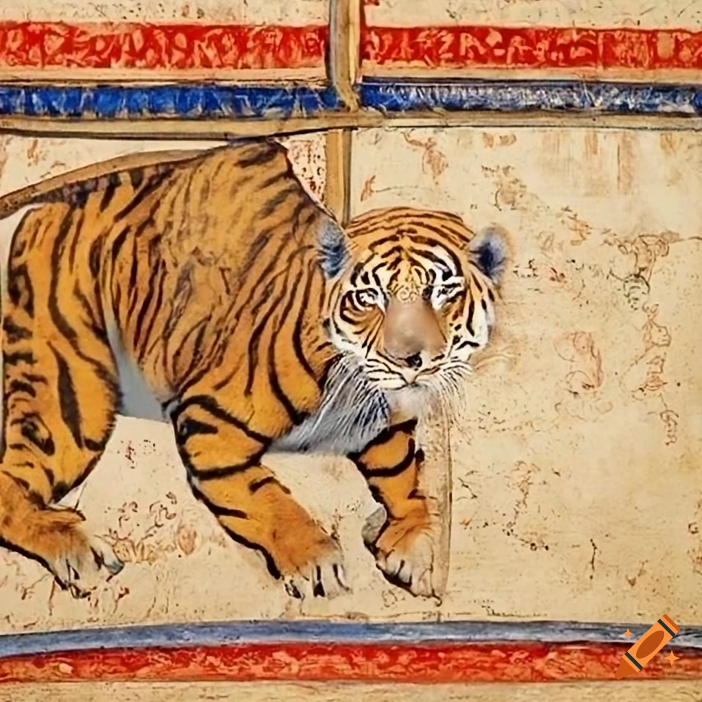 medieval illustration of a tiger in a bestiary