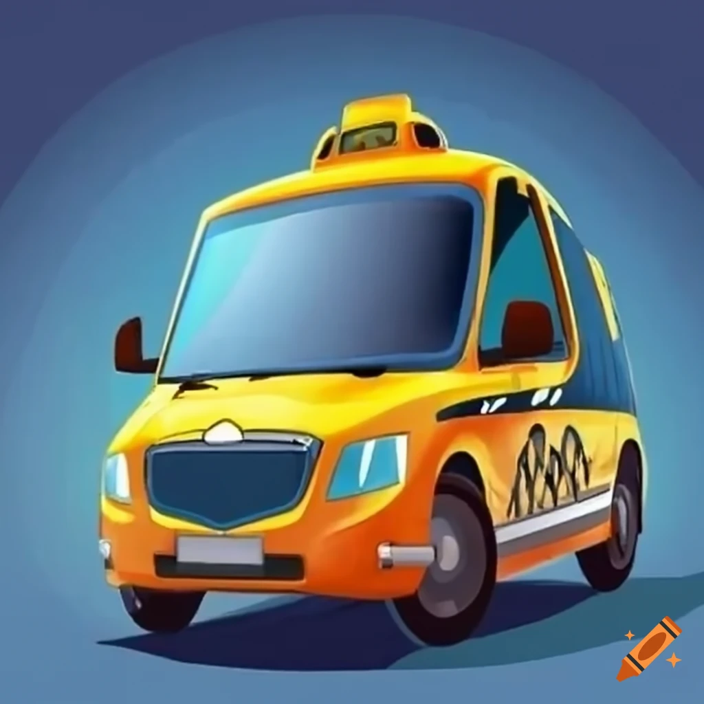 illustration d'un taxi samu avec un chauffeur et un malade