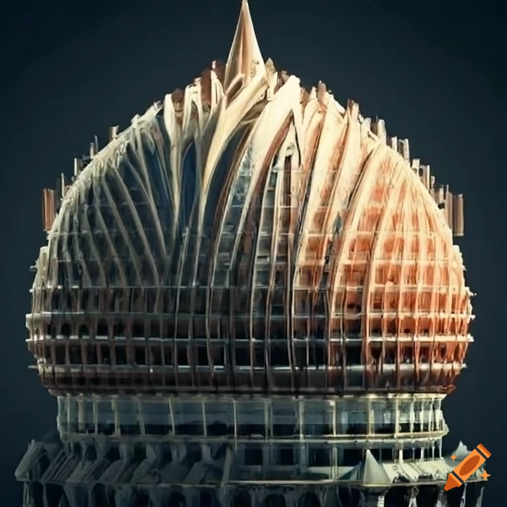 intricate skyscraper with onion dome spires