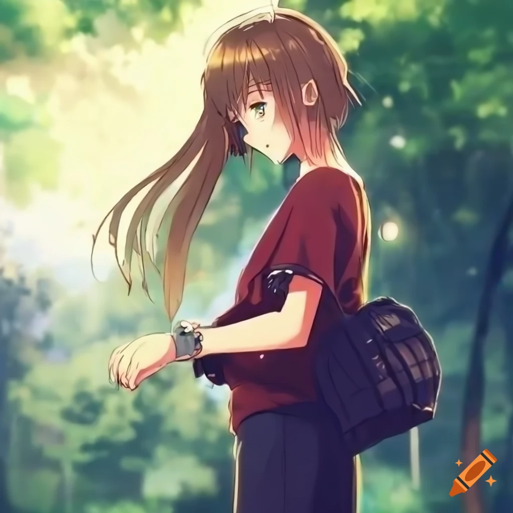 detailed portrait of a tall anime girl in athletic wear