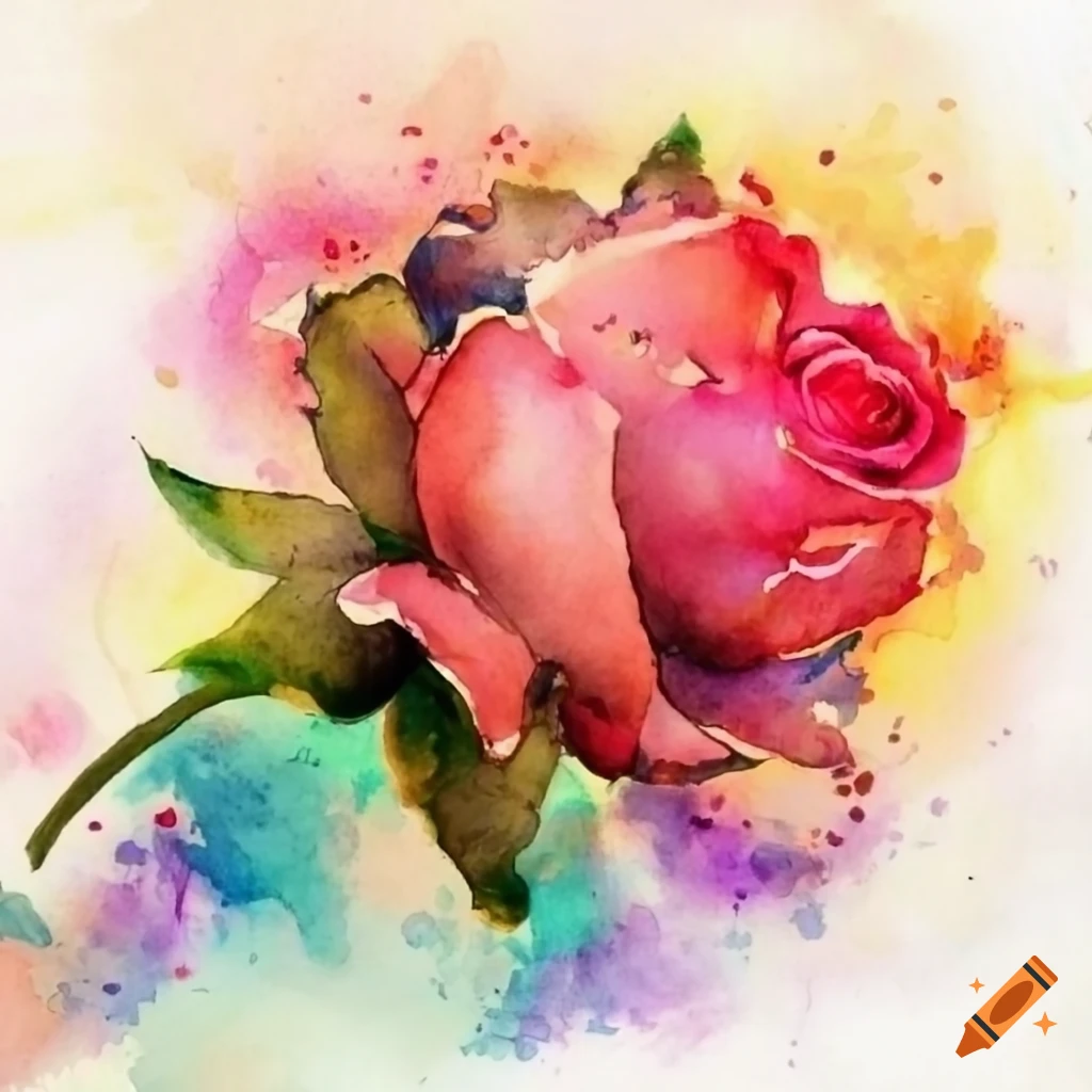 artistic floral composition with a rose, lily, and lotuses