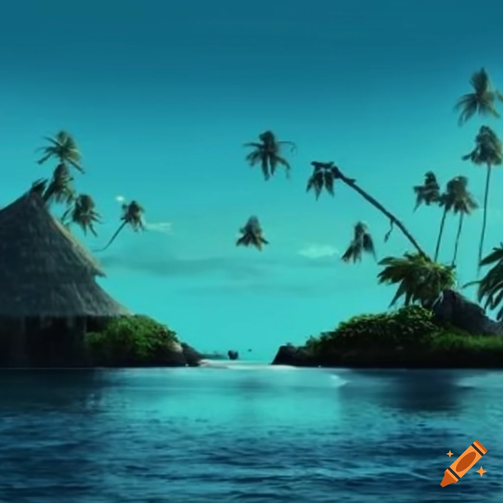 digital art of Maldives paradise